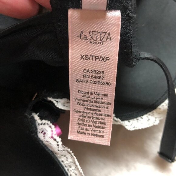 La Senza Beyond Cleavage Black & Pink Satin And Mesh Babydoll Size XS - Picture 7 of 9